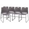 Flash Furniture Gray Plastic Stack Chair with Steel Sled Base, PK 5 5-RUT-NC499A-GY-GG - alternate 4
